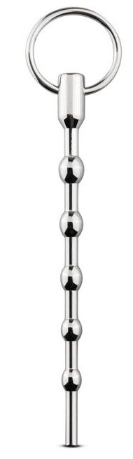 Серебристый уретральный стимулятор Sinner Solid Metal Dilator With Pull Ring - 15,5 см. - EDC Wholesale - купить с доставкой в Тюмени