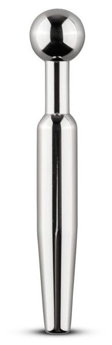 Серебристый уретральный стимулятор со съемным верхом Sinner Hollow Metal Penis Plug - 9 см. - EDC - купить с доставкой в Тюмени