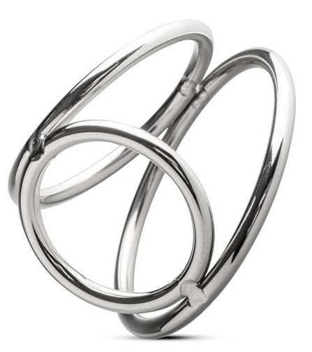 Серебристое эрекционное кольцо Sinner Metal Cock and Ballring Size M - EDC Wholesale - в Тюмени купить с доставкой
