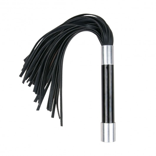 Черная плеть Easytoys Flogger With Metal Grip - 38 см. - Easy toys - купить с доставкой в Тюмени