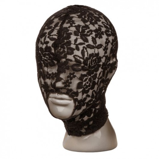 Черный кружевной шлем-маска Lace Hood - California Exotic Novelties - купить с доставкой в Тюмени