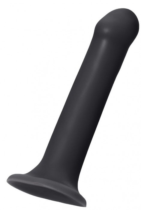 Черный фаллос на присоске Silicone Bendable Dildo L - 19 см. - Strap-on-me - купить с доставкой в Тюмени