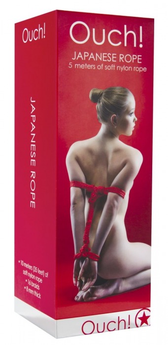 Красная веревка для связывания Japanese Rope - 5 м. - Shots Media BV - купить с доставкой в Тюмени