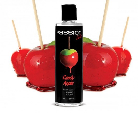 Смазка на водной основе Passion Licks Water Based Flavored Lubricant со вкусом яблока - 236 мл. - XR Brands - купить с доставкой в Тюмени