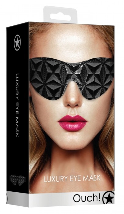 Черная маска на глаза закрытого типа Luxury Eye Mask - Shots Media BV - купить с доставкой в Тюмени