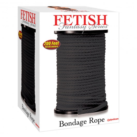 Черная веревка для связывания Bondage Rope - 60,9 м. - Pipedream - купить с доставкой в Тюмени