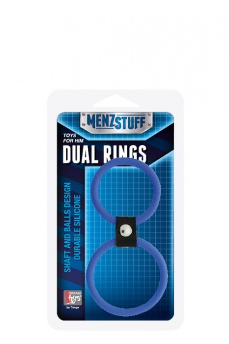 Синее двойное эрекционное кольцо Dual Rings Blue - Dream Toys - в Тюмени купить с доставкой