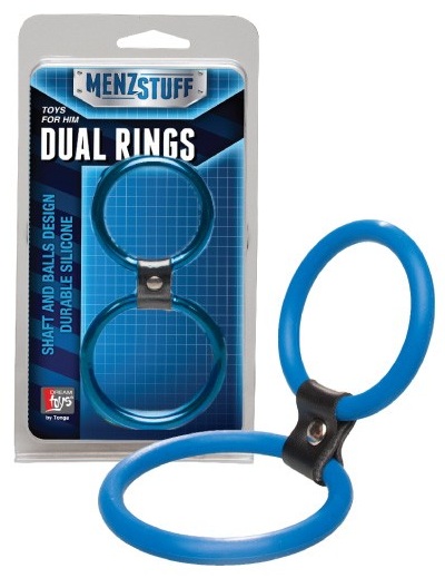 Синее двойное эрекционное кольцо Dual Rings Blue - Dream Toys - в Тюмени купить с доставкой
