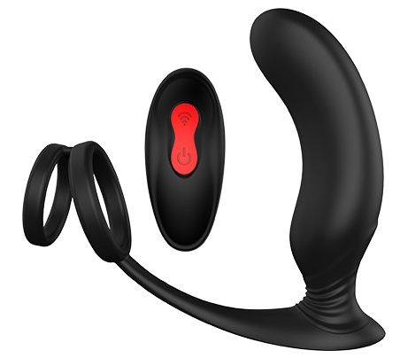 Черный массажер простаты REMOTE P-PLEASER - Dream Toys - в Тюмени купить с доставкой