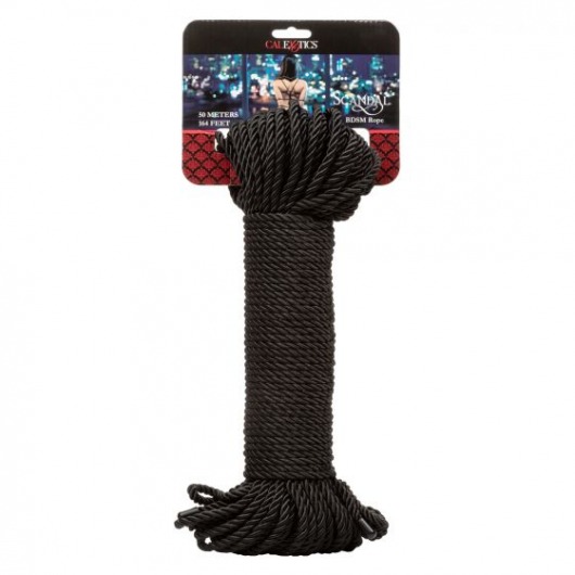 Черная веревка для шибари BDSM Rope - 50 м. - California Exotic Novelties - купить с доставкой в Тюмени