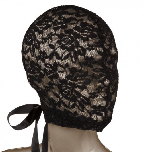 Кружевная маска-шлем на шнуровке сзади Corset Lace Hood - California Exotic Novelties - купить с доставкой в Тюмени