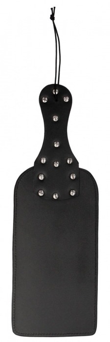 Черная шлепалка Studded Paddle - 38 см. - Shots Media BV - купить с доставкой в Тюмени