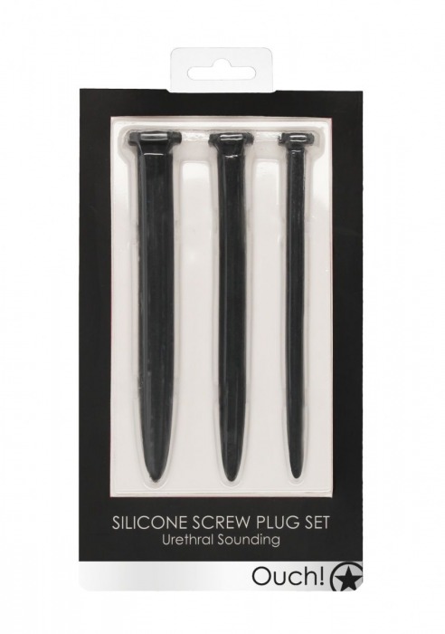 Набор из 3 гладких стимуляторов уретры Silicone Rugged Nail Plug Set - Shots Media BV - купить с доставкой в Тюмени