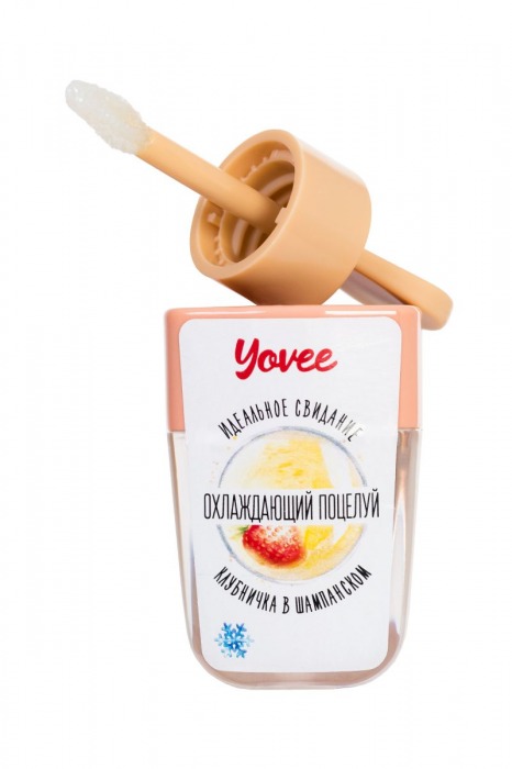Бальзам для губ «Охлаждающий поцелуй» с ароматом клубники и шампанского - 5,5 мл. -  - Магазин феромонов в Тюмени