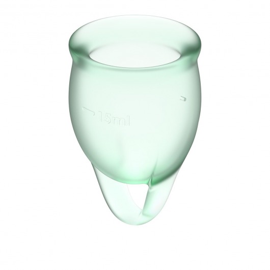 Набор зеленых менструальных чаш Feel confident Menstrual Cup - Satisfyer - купить с доставкой в Тюмени