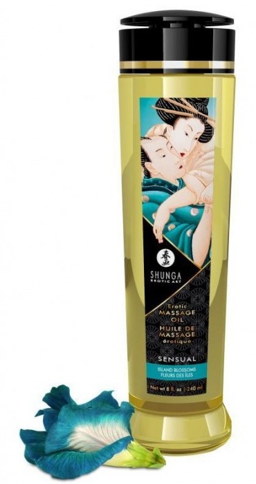 Массажное масло Sensual с цветочным ароматом - 240 мл. - Shunga - купить с доставкой в Тюмени