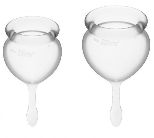 Набор прозрачных менструальных чаш Feel good Menstrual Cup - Satisfyer - купить с доставкой в Тюмени