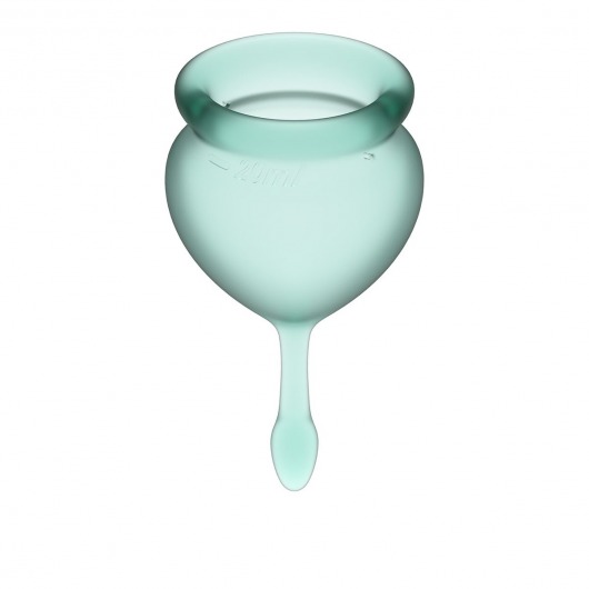 Набор темно-зеленых менструальных чаш Feel good Menstrual Cup - Satisfyer - купить с доставкой в Тюмени