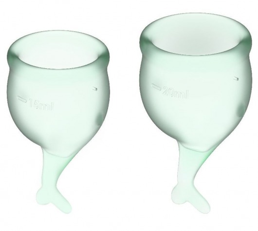 Набор зеленых менструальных чаш Feel secure Menstrual Cup - Satisfyer - купить с доставкой в Тюмени