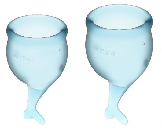 Набор голубых менструальных чаш Feel secure Menstrual Cup - Satisfyer - купить с доставкой в Тюмени