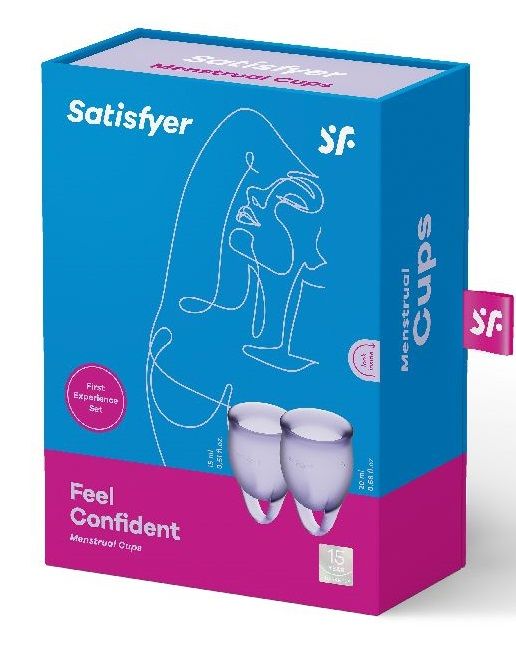 Набор фиолетовых менструальных чаш Feel confident Menstrual Cup - Satisfyer - купить с доставкой в Тюмени