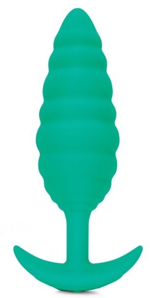 Зеленый ребристый анальный виброплаг Twist - 13,5 см. - b-Vibe