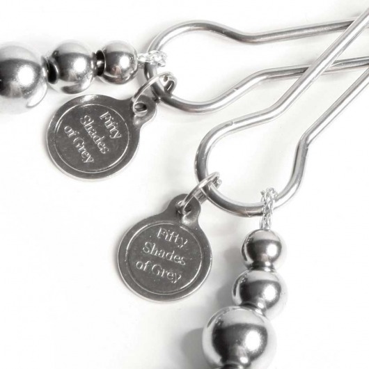 Металлические зажимы на соски Adjustable Nipple Clamps - Fifty Shades of Grey - купить с доставкой в Тюмени