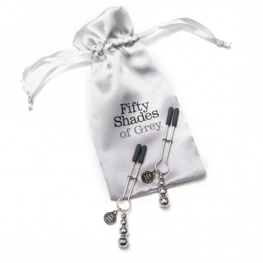 Металлические зажимы на соски Adjustable Nipple Clamps - Fifty Shades of Grey - купить с доставкой в Тюмени