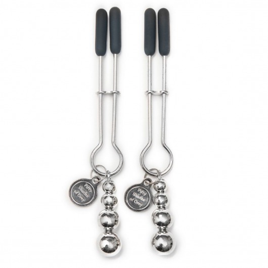Металлические зажимы на соски Adjustable Nipple Clamps - Fifty Shades of Grey - купить с доставкой в Тюмени
