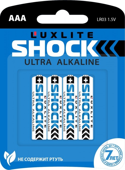 Батарейки Luxlite Shock (BLUE) типа ААА - 4 шт. - Luxlite - купить с доставкой в Тюмени