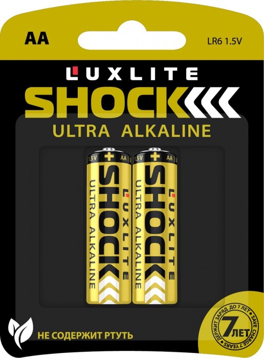 Батарейки Luxlite Shock (GOLD) типа АА - 2 шт. - Luxlite - купить с доставкой в Тюмени