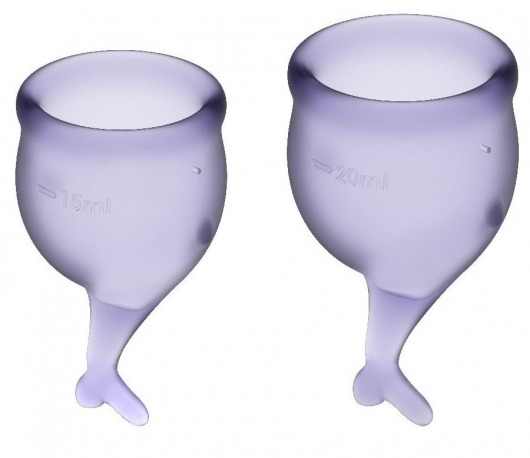 Набор фиолетовых менструальных чаш Feel secure Menstrual Cup - Satisfyer - купить с доставкой в Тюмени