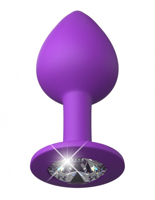 Фиолетовая анальная пробка со стразом Her Little Gem Medium Plug - 8,3 см. - Pipedream - купить с доставкой в Тюмени
