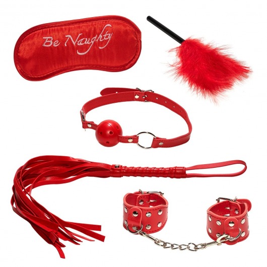 Эротический набор БДСМ из 5 предметов в красном цвете - Rubber Tech Ltd - купить с доставкой в Тюмени