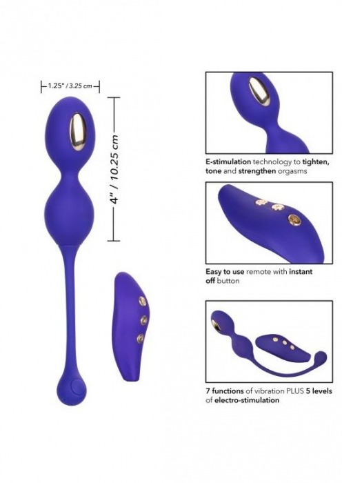 Фиолетовые виброшарики с электростимуляцией Impulse Intimate E-Stimulator Dual Kegel - California Exotic Novelties - купить с доставкой в Тюмени