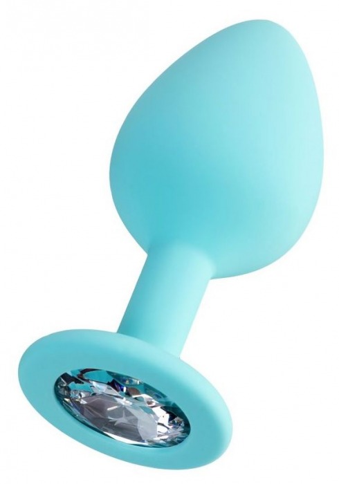 Мятная анальная втулка Brilliant с прозрачным кристаллом - 8 см. - ToyFa - купить с доставкой в Тюмени