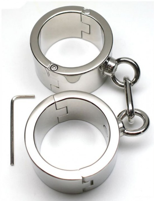 Серебристые металлические гладкие наручники - Eroticon - купить с доставкой в Тюмени