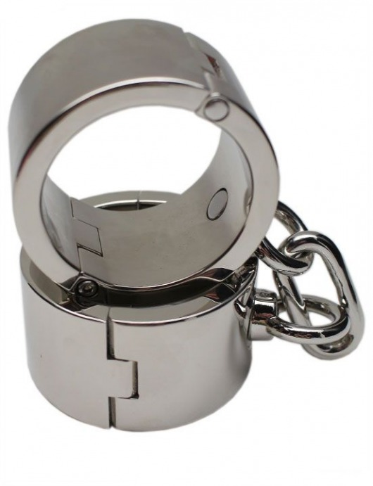 Серебристые металлические гладкие наручники - Eroticon - купить с доставкой в Тюмени