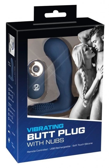 Синий вибростимулятор простаты Vibrating Butt Plug - 11,7 см. - Orion - в Тюмени купить с доставкой