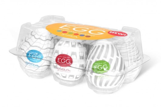 Набор из 6 мастурбаторов Tenga EGG Easy Beat с различным рельефом - Tenga - в Тюмени купить с доставкой