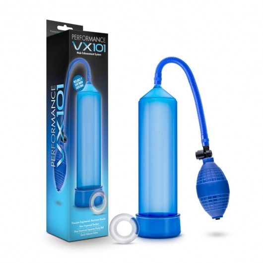 Синяя ручная вакуумная помпа Male Enhancement Pump - Blush Novelties - в Тюмени купить с доставкой