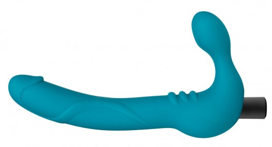 Бирюзовый безремневой страпон Luna Strapless Silicone Dildo - 22,86 см. - Blush Novelties - купить с доставкой в Тюмени