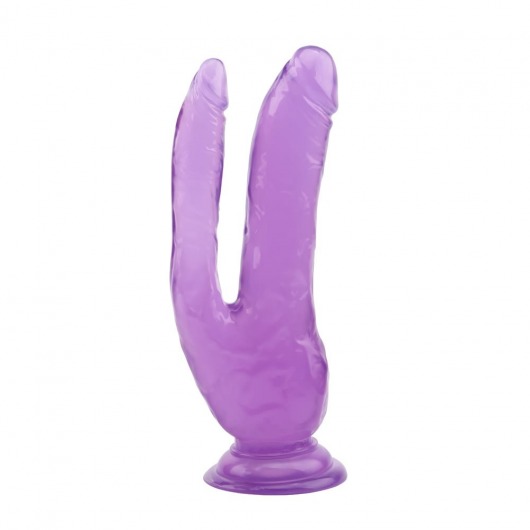Фиолетовый анально-вагинальный фаллоимитатор - 20 см. - Chisa