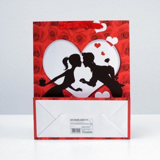 Подарочный пакет  Романтичная парочка  - 32 х 26 см. - Сима-Ленд - купить с доставкой в Тюмени