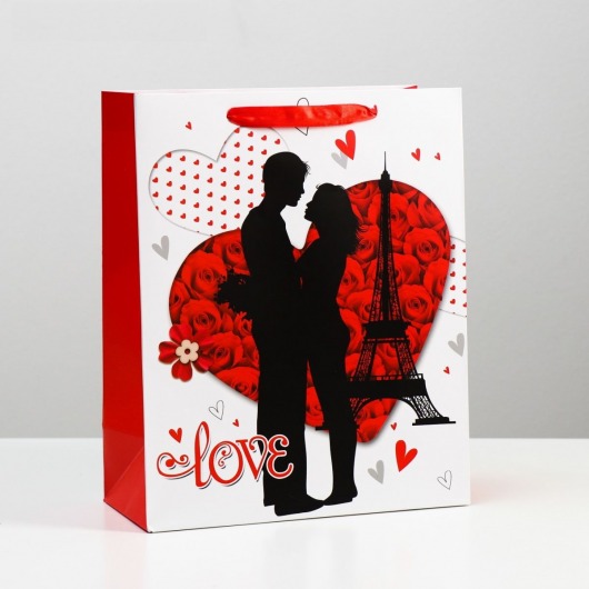 Подарочный пакет  Романтичная пара Love  - 32 х 26 см. - Сима-Ленд - купить с доставкой в Тюмени