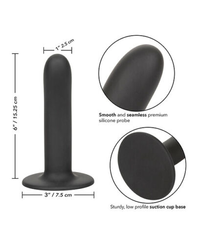 Черный анальный стимулятор Silicone Smooth Probe - 15,25 см. - California Exotic Novelties - купить с доставкой в Тюмени
