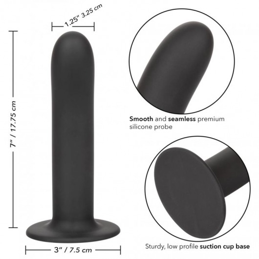 Черный силиконовый анальный стимулятор 7” Smooth Probe - 17,75 см. - California Exotic Novelties - купить с доставкой в Тюмени