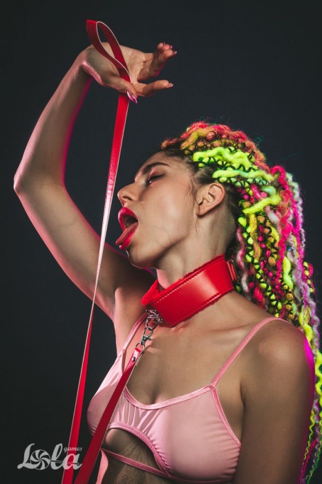 Красный ошейник Circus с поводком - Lola Games - купить с доставкой в Тюмени