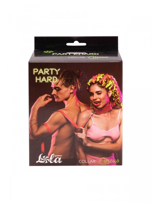 Красный ошейник Circus с поводком - Lola Games - купить с доставкой в Тюмени