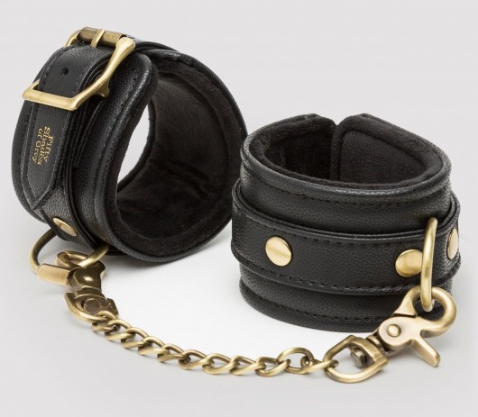 Черные наручники Bound to You Faux Leather Wrist Cuffs - Fifty Shades of Grey - купить с доставкой в Тюмени